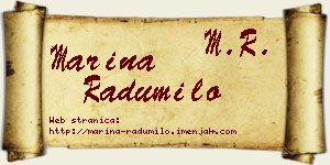Marina Radumilo vizit kartica
